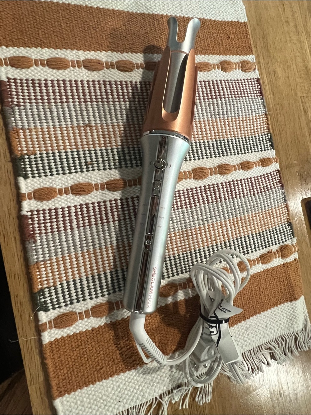 Silver and Rose Gold Automatic Hair Curler